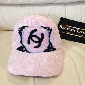 Authentic Chanel baby pink CC logo cap size M